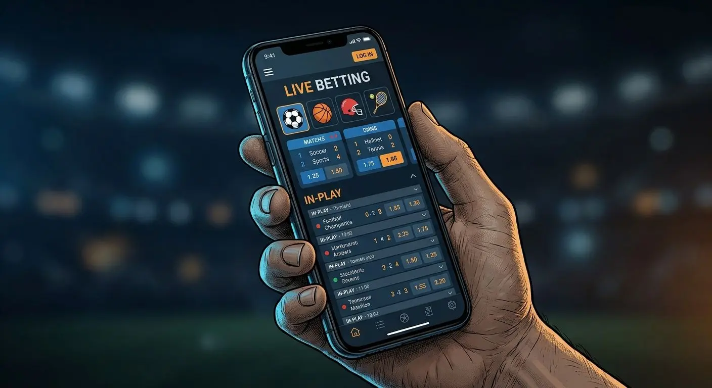 App móvil de Bwin con menú principal de apuestas en la pantalla