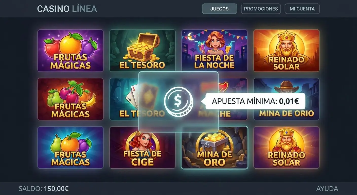 Catálogo de juegos de casino online con énfasis en apuestas bajas
