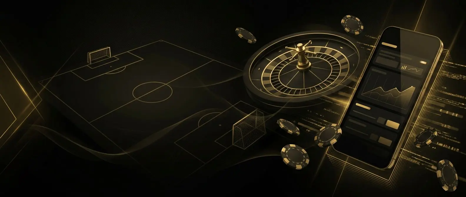 Banner con elementos de apuestas deportivas y casino relacionados con código promocional Bwin