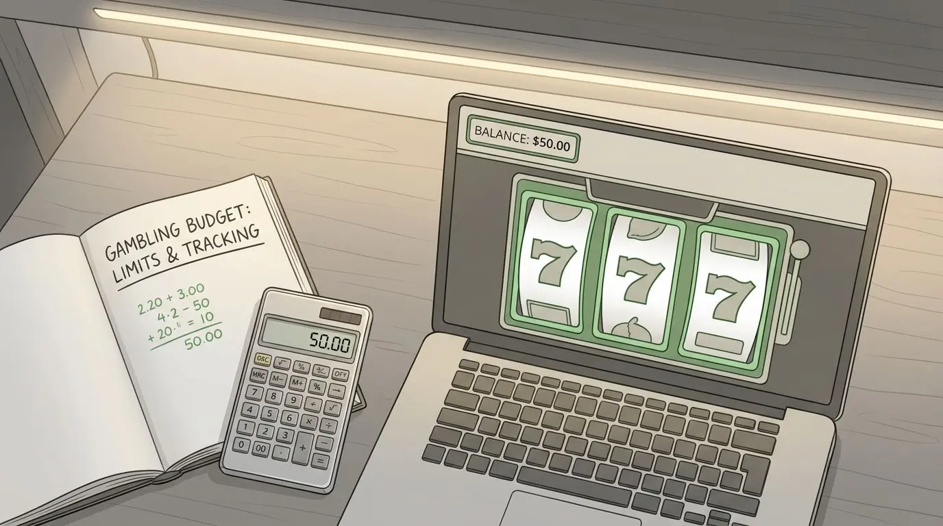 Gestión de presupuesto frente a una pantalla de tragaperras online