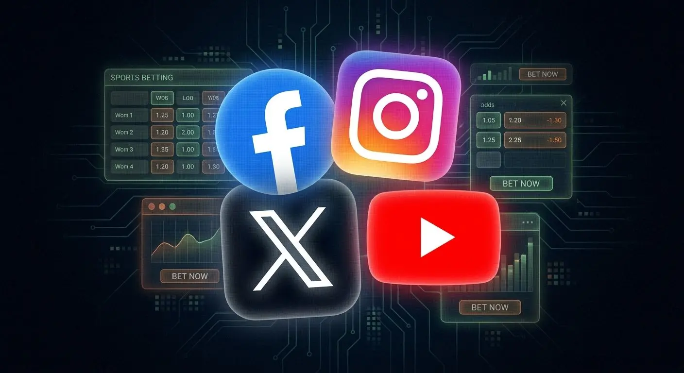 Collage de redes sociales oficiales de Bwin sobre fondo oscuro