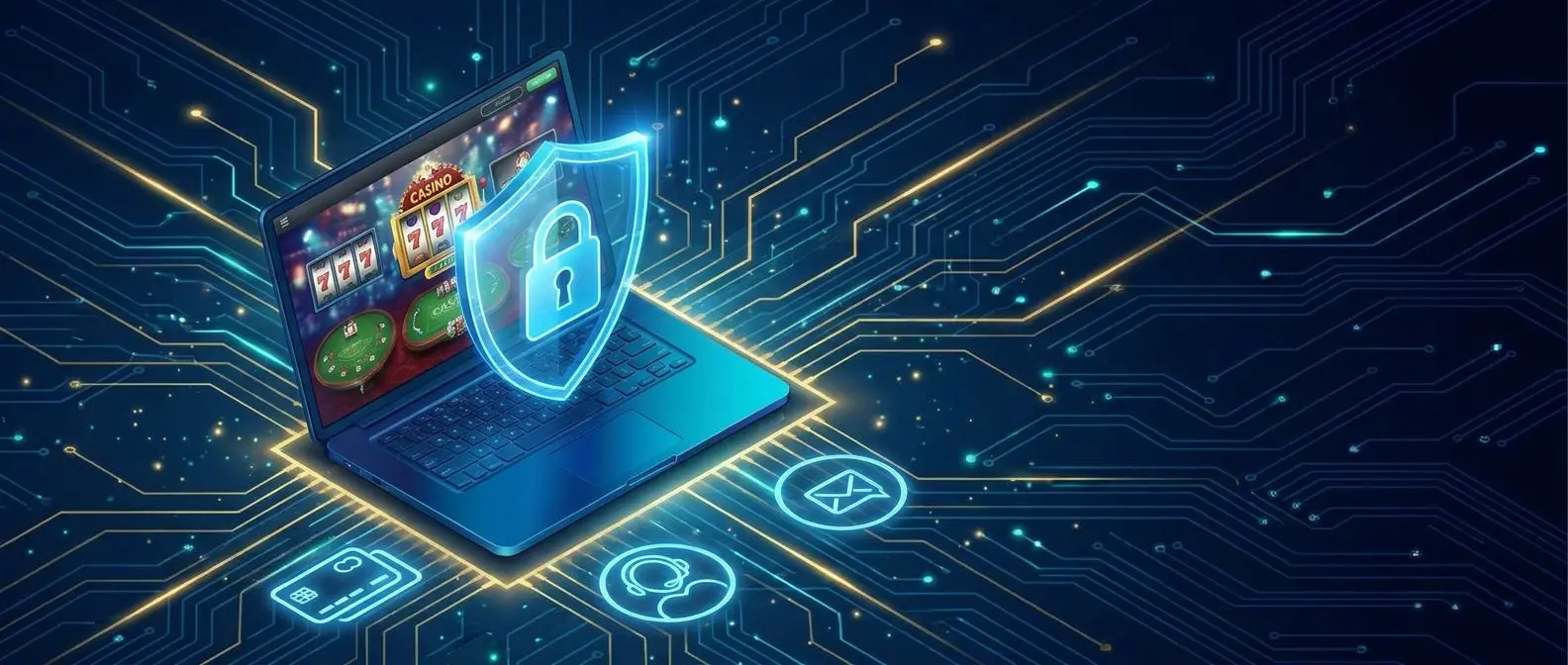 Iconos de seguridad, pagos y soporte representando la protección en bwin casino online