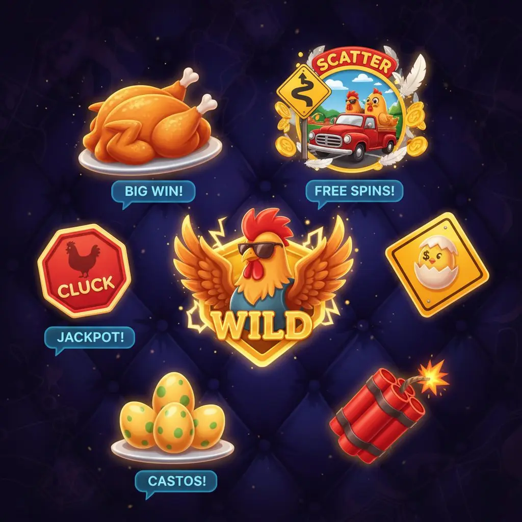 Símbolos y funciones de la tragaperras Chicken Road en Bwin